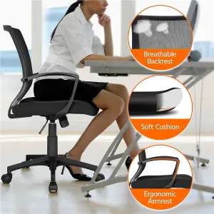 Yaheetech 2-Pack Ergonomic Mid-back Mesh Office Chair - Black