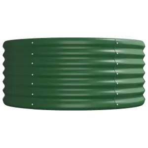 Berkfield Garden Planter Powder-coated Steel 224x80x36 cm Green