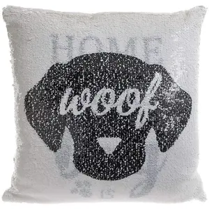 Dog Sequin Glitter Pre Filled Cushion - 40cm