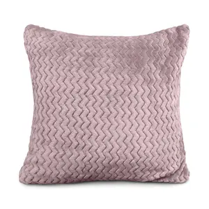 Moneeba Snug Soft Chevron Patterned Mink Moda Plush Cushion Mauve / 56cm x 56cm