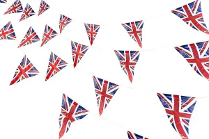 20m 65ft Union Jack Bunting Banner 50 Triangle Flags Sports Royal Events Street Party GB Support