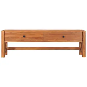 Berkfield Desk with 2 Drawers 140x40x45 cm Recycled Teak Wood