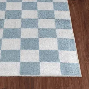 CHELSEA Machine Washable Checkered Area Rug 160 x 213 cm