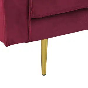 Left Hand Velvet Chaise Lounge Dark Red MIRAMAS