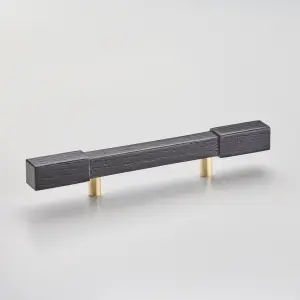 Solid Oak & Brass Handle - Wychbury 200mm Black