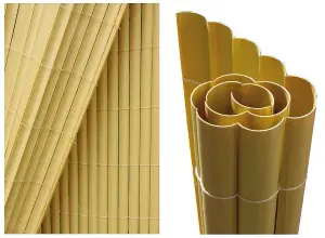 Primrose Split Bamboo Plastic Privacy Border Artificial Garden Fence Screening Roll 4m x 1m