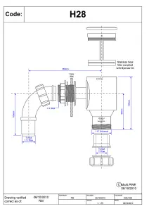 McAlpine H28 1" Complete Screened Tank Overflow Connector