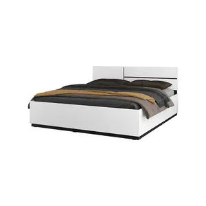 Kross EU Super King Bed Frame in Crisp White - 180x200cm Luxurious Sleep Solution with Dual Headboard Options