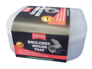 Rentokil Enclosed Mouse Trap - Pack of 3 for Safe and Effective Rodent Control