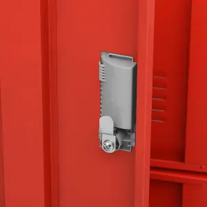 Berkfield Locker Cabinet Light Grey and Red 90x45x92.5 cm Steel