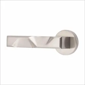 1 Set Nova Design Euro Lock Door Handle Set 70mm Barrell Key Satin Nickel Finish