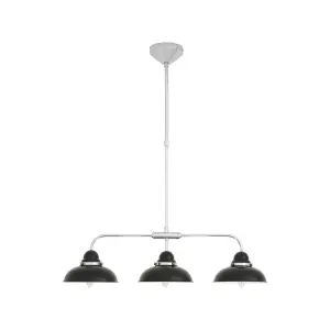 Interiors by Premier Jasper Black and Chrome 3 Light Pendant Light