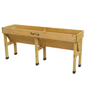 VegTrug Raised Garden Bed Wooden Planter -Medium Wall Hugger Natural