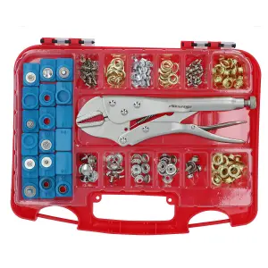 Eyelets And Snap Ring Fastener Assortment Kit Punching and Riveting Set 275pc