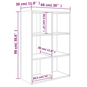 Gardinier Book Cabinet 66 x 30 x 98 cm Engineered Wood Sonoma Oak