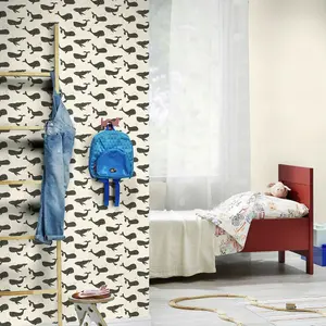 Bambino XVIII Whales Wallpaper Black Rasch 531503