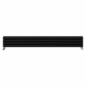 Right Radiators 1800x236 mm Horizontal Vertical Oval Column Radiator Double Panel Rads Black