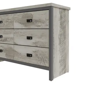 GFW Boston 3+3 Drawer Chest Grey