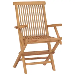 Berkfield Folding Garden Chairs 6 pcs Solid Teak Wood