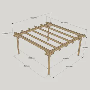 Double Garden Pergola - Wood - L480 x W480 x H270 cm - Rustic Brown