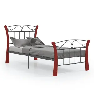 Berkfield Bed Frame Black Metal 90x200 cm