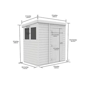 DIY Sheds 6x4 Pent Shed - Double Door Without Windows