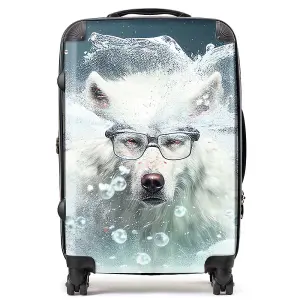 White Wolf Splashart Suitcase - Medium