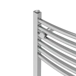 Right Radiators Prefilled Thermostatic Electric Heated Towel Rail Curved Ladder Warmer Rads - Chrome 1800x400 mm