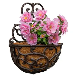 Woodside Cast Iron Wall Mounted Planter with Coco Liner