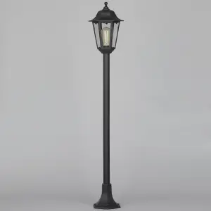 Litecraft Neri Black Outdoor Lamp Post Lantern Light