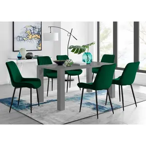 Scottsmoor Dining Set with 6 Chairs Green/Black