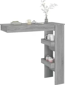 17 Stories Wall Bar Table 102X45x103.5 cm Engineered Wood 17 Stories Colour: Grey Sonoma