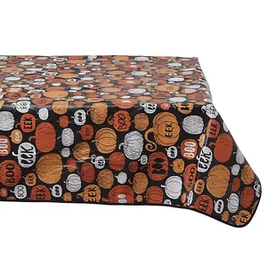 Celebright Halloween Celebration PVC Tablecloth - 52x70in - Pumpkin Party