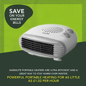 Warmlite WL44004 2000W Flat Fan Heater