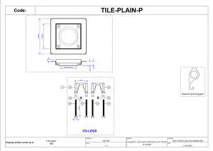 McAlpine TILE-PLAIN-B 150mm Square Stainless Steel Tile Drain for use with 50mm Water Seal trap body