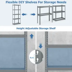 Costway 5-Tier Garage Storage Shelves Adjustable Heavy Duty Metal Storage Shelving Unit 71 x 31 x 168 cm