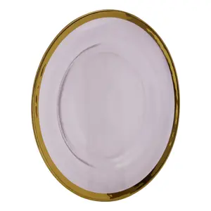 Maison by Premier Ida 27cm Dinner Plate With Gold Rim