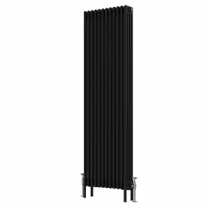 Right Radiators 1800x560 mm Vertical Traditional 4 Column Cast Iron Style Radiator Black