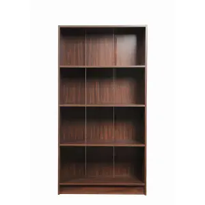 4 Tier Bookcase Tall Display Shelving Storage Unit Wood Furniture Walnut