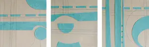 Maison by Premier Aqua and Cream Suede Wall Art