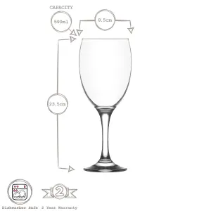 LAV Empire Red Wine Glasses - 590ml - Pack of 6