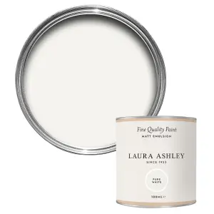 Laura Ashley Pure White Matt Emulsion paint, 100ml