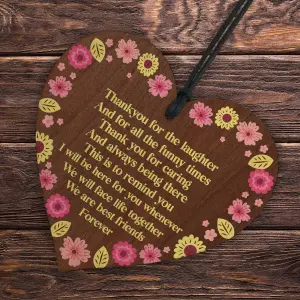 Red Ocean Best Friends Forever Wooden Heart Plaque - A Handmade Gift to Celebrate Your Unbreakable Bond Friendship