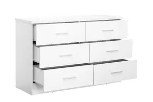 REFLECT XL 6 Drawer Chest of Drawers in Gloss White Fronts and Matt White Carcass