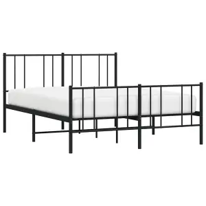 Berkfield Metal Bed Frame with Headboard and Footboard Black 160x200 cm