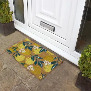 Eco-Friendly Latex Backed Coir Door Mat, Lemons