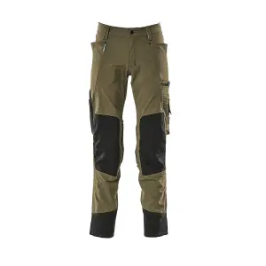 Mascot Advanced Stretch Trousers with Kneepad Pockets - Moss Green   (46.5) (Leg Length - Regular)