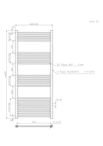 Right Radiators 1400x600 mm Straight Heated Towel Rail Radiator Bathroom Ladder Warmer Anthracite