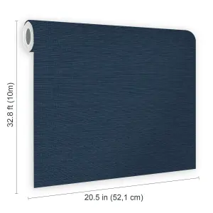 Stitch Please Twilight Navy Textured Plain Wallpaper