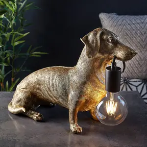 Luminosa Modica Table Lamp Vintage Gold Paint, Matt Black